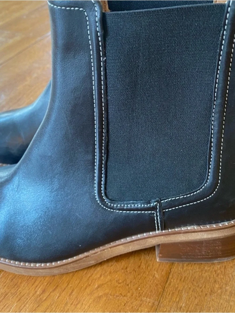 Joie Black Leather Chelsea Ankle Boots